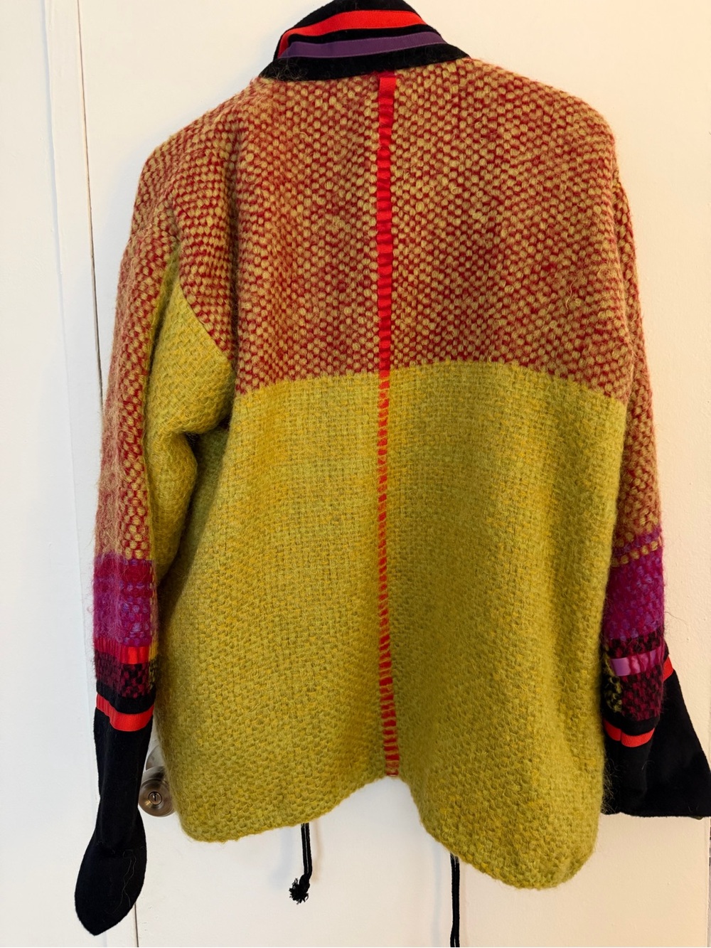 Multicolor Patchwork Teddy Jacket - Yellow & Multicolor - Picture 3 of 3